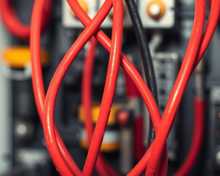Kable czerwone i czarne - zasady bezpieczeństwa electricznego.