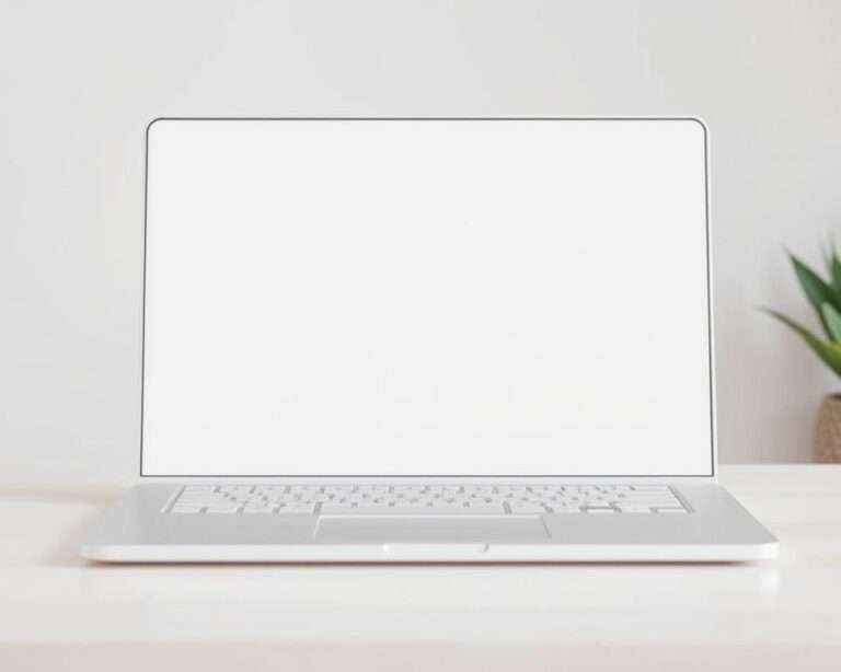 Biały ekran laptop