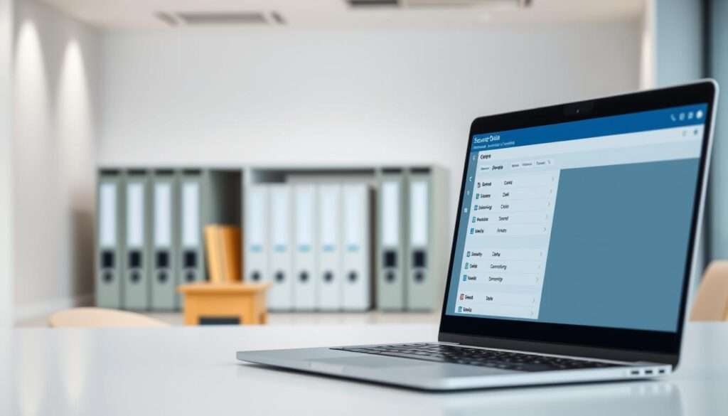 A secure data group storage system, with a sleek, minimalist design. In the foreground, a laptop or desktop computer screen displays a user interface for managing data permissions and access controls. The middle ground features neatly organized file folders and data storage devices, conveying a sense of organization and security. The background depicts a clean, well-lit office environment, with neutral tones and subtle lighting to create a professional, trustworthy atmosphere. The overall composition emphasizes the importance of safeguarding sensitive information, with a focus on the technological tools and processes involved in data protection. A secure data group storage system, with a sleek, minimalist design. In the foreground, a laptop or desktop computer screen displays a user interface for managing data permissions and access controls. The middle ground features neatly organized file folders and data storage devices, conveying a sense of organization and security. The background depicts a clean, well-lit office environment, with neutral tones and subtle lighting to create a professional, trustworthy atmosphere. The overall composition emphasizes the importance of safeguarding sensitive information, with a focus on the technological tools and processes involved in data protection.