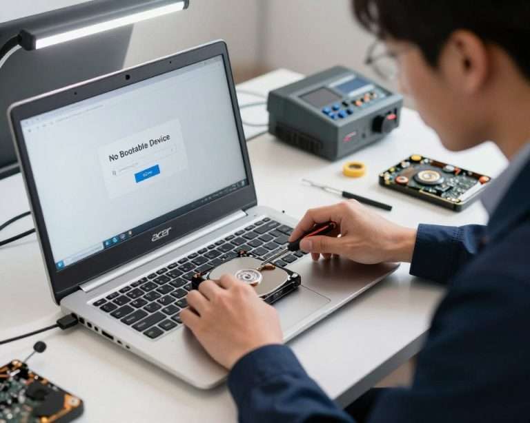 no bootable device acer jak naprawić