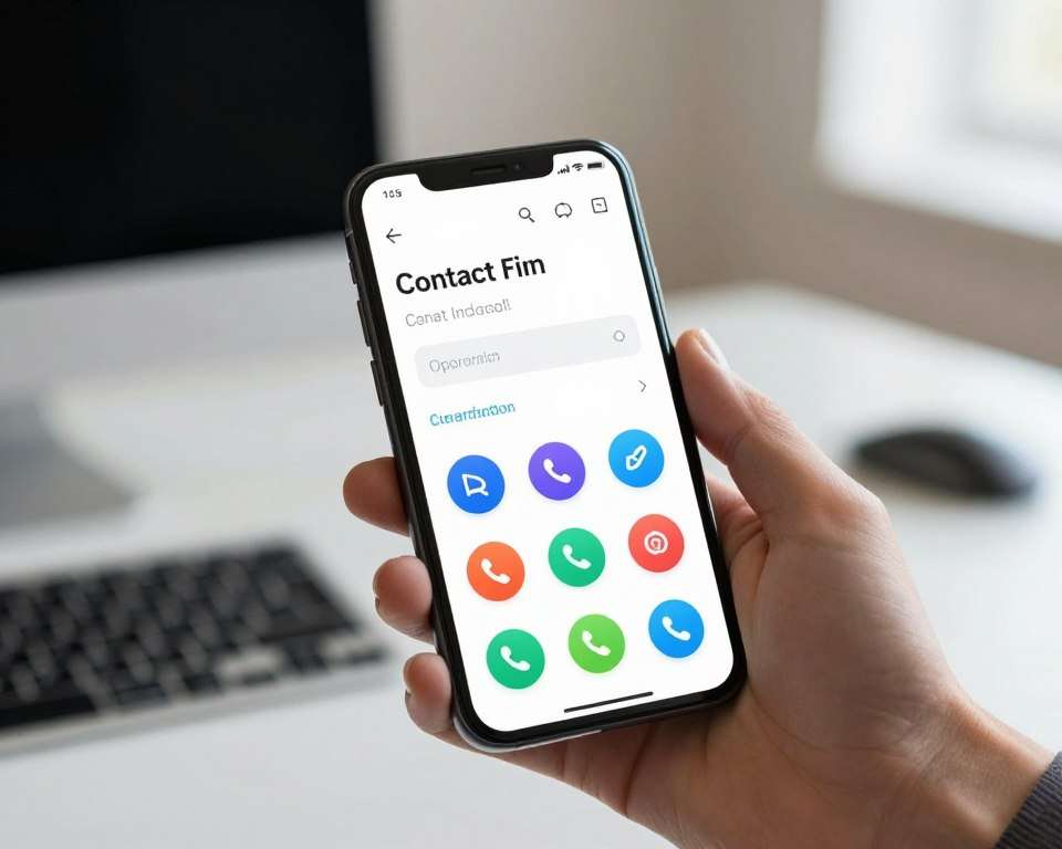 A modern Android interface featuring a contact name label prominently displayed on a sleek smartphone screen. The foreground showcases the device held in a professional hand, with clear and vibrant icons symbolizing call features. The middle ground includes a blurred desk setting, suggesting a contemporary workspace, with a subtle focus on technology and productivity. The background hints at soft lighting, perhaps from a window, creating a warm and inviting atmosphere. The overall mood feels informative and technical, emphasizing functionality and ease of use. The smartphone's screen should not display any text or overlays, ensuring a clean representation of the app interface. A modern Android interface featuring a contact name label prominently displayed on a sleek smartphone screen. The foreground showcases the device held in a professional hand, with clear and vibrant icons symbolizing call features. The middle ground includes a blurred desk setting, suggesting a contemporary workspace, with a subtle focus on technology and productivity. The background hints at soft lighting, perhaps from a window, creating a warm and inviting atmosphere. The overall mood feels informative and technical, emphasizing functionality and ease of use. The smartphone's screen should not display any text or overlays, ensuring a clean representation of the app interface.